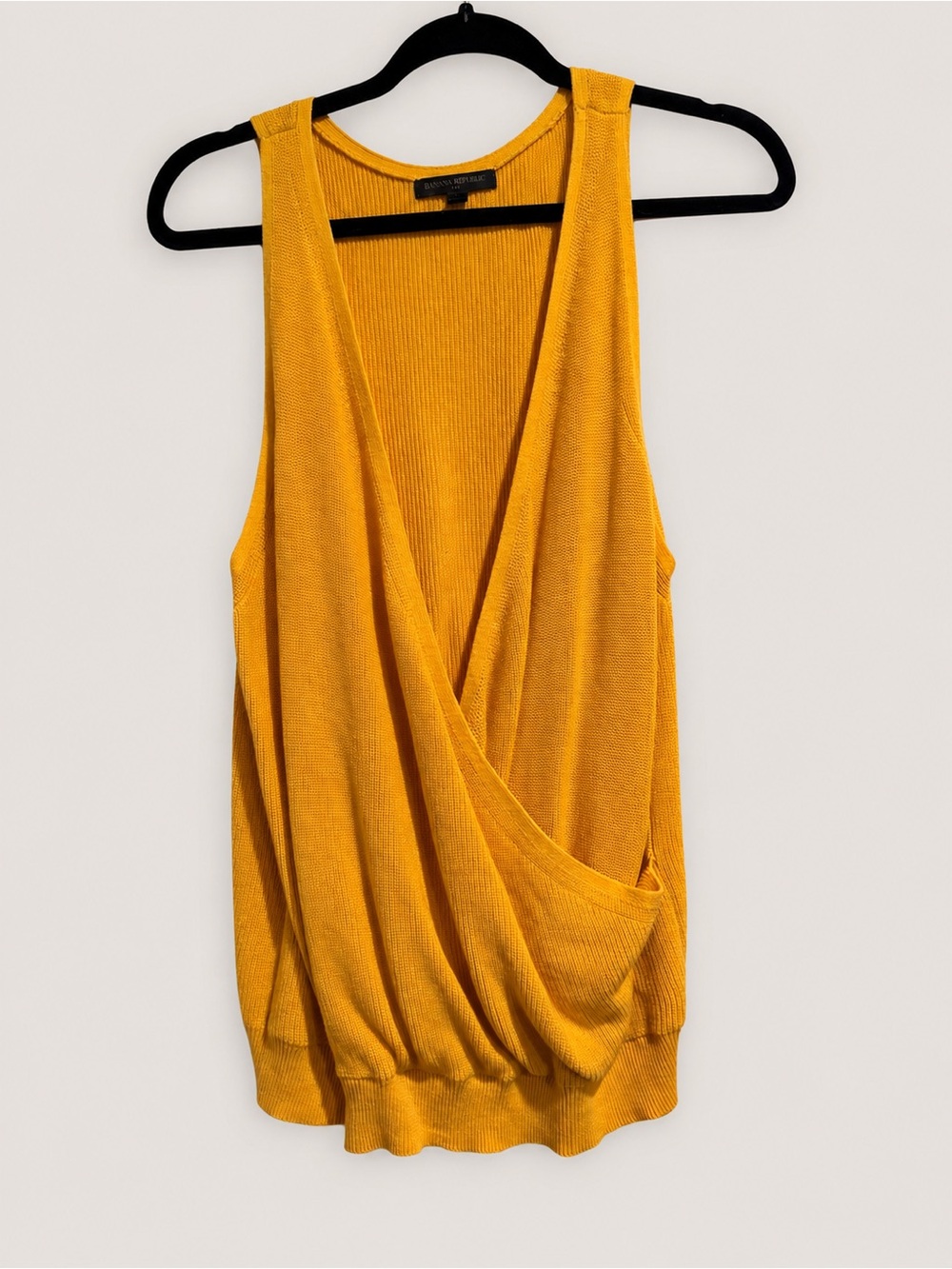 Banana Republic Mustard Yellow Sleeveless Wrap Sweater Tank – XL - Picture 3 of 4